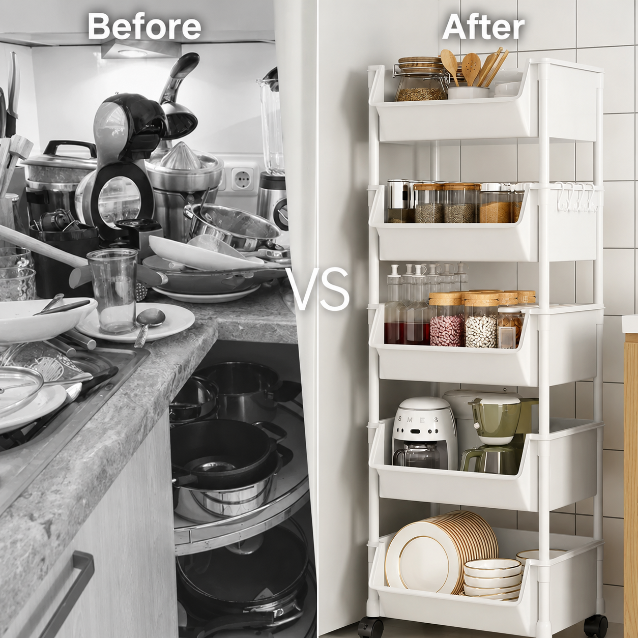 3/5-Tier Multifunctional Storage and Organizing Rack